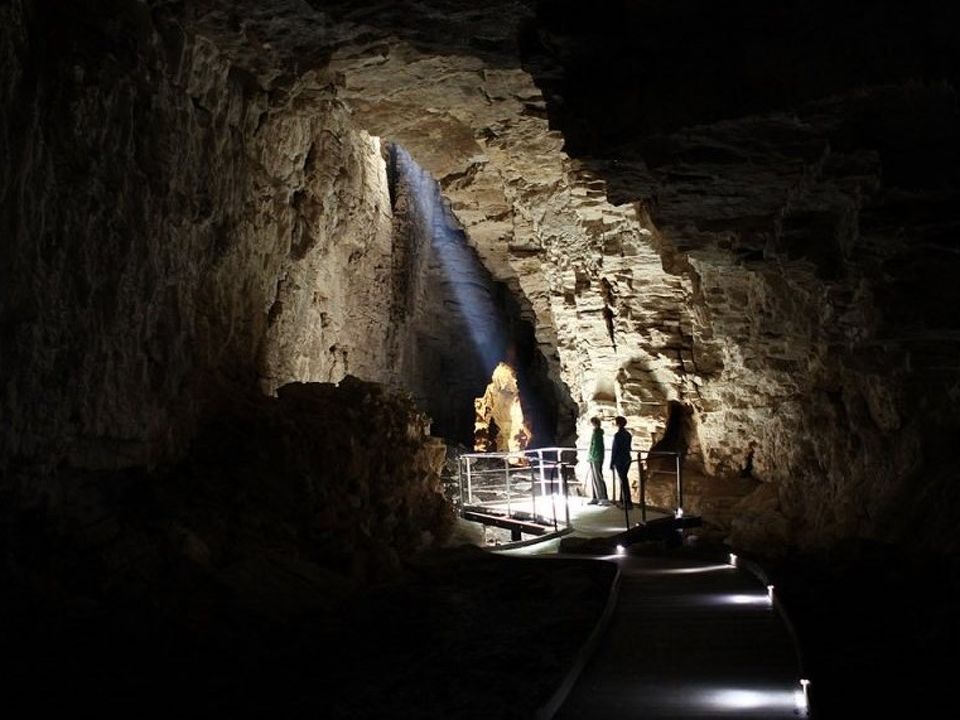 People Inside Glowworm Cave